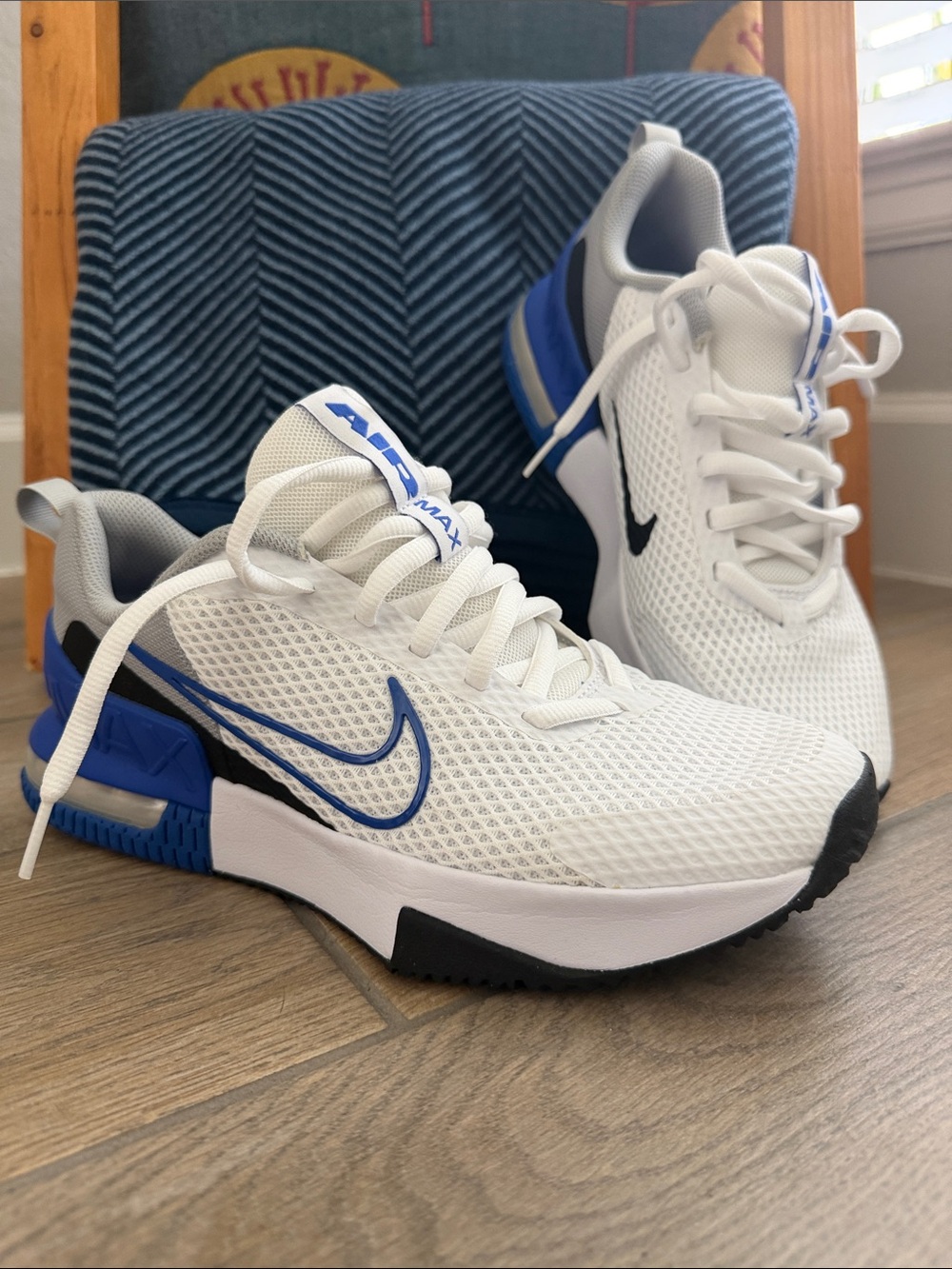 Nike White Royal Blue and Black Air Max Sneakers